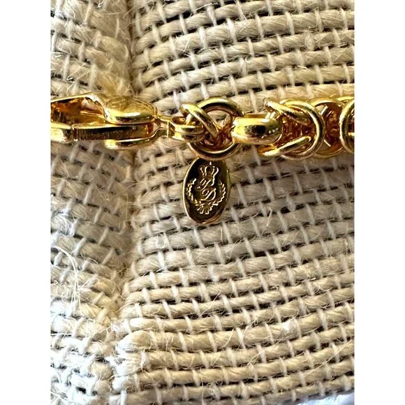 Premier Designs Gold-Tone Byzantine Chain Necklace 15-18" Adjustable Chunky - Picture 4 of 7